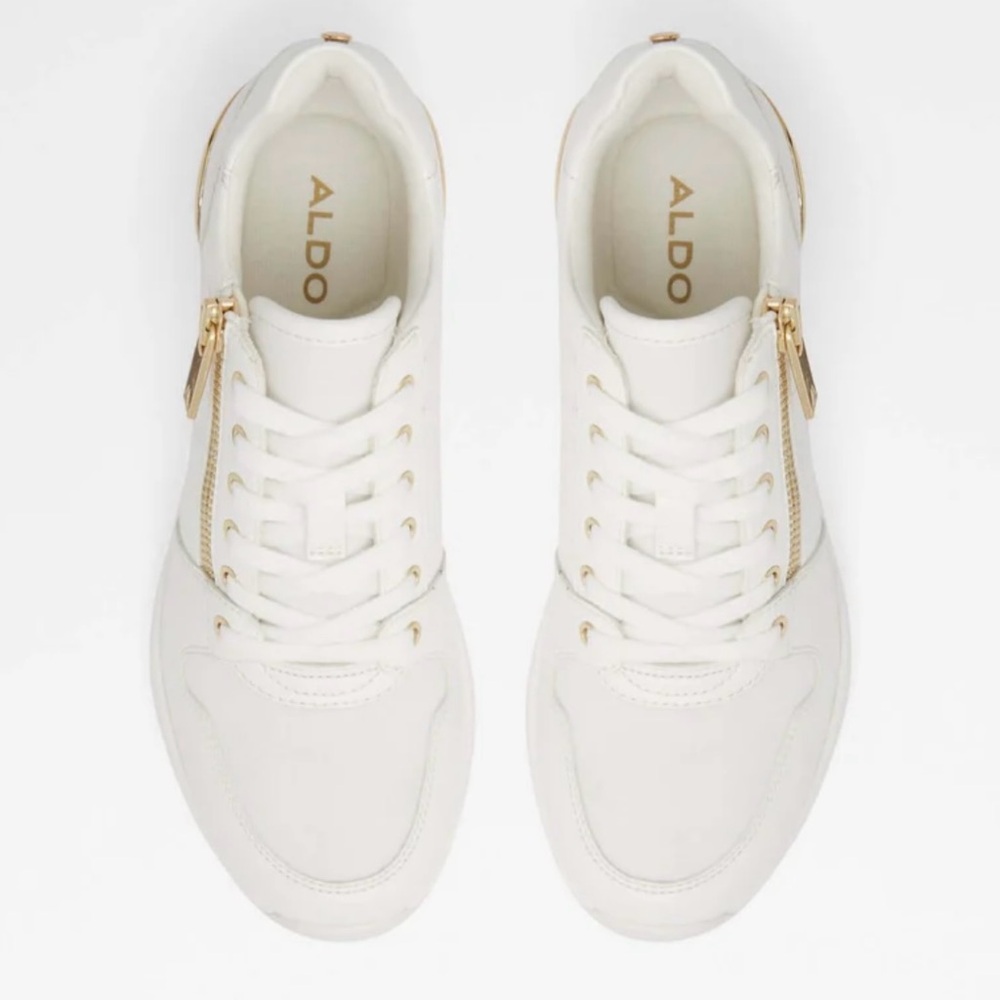 Aldo Adwiwia Women's Trainers
Trainers Wedge Sneakers Gold Outline Zipper Size 9 - Picture 3 of 13